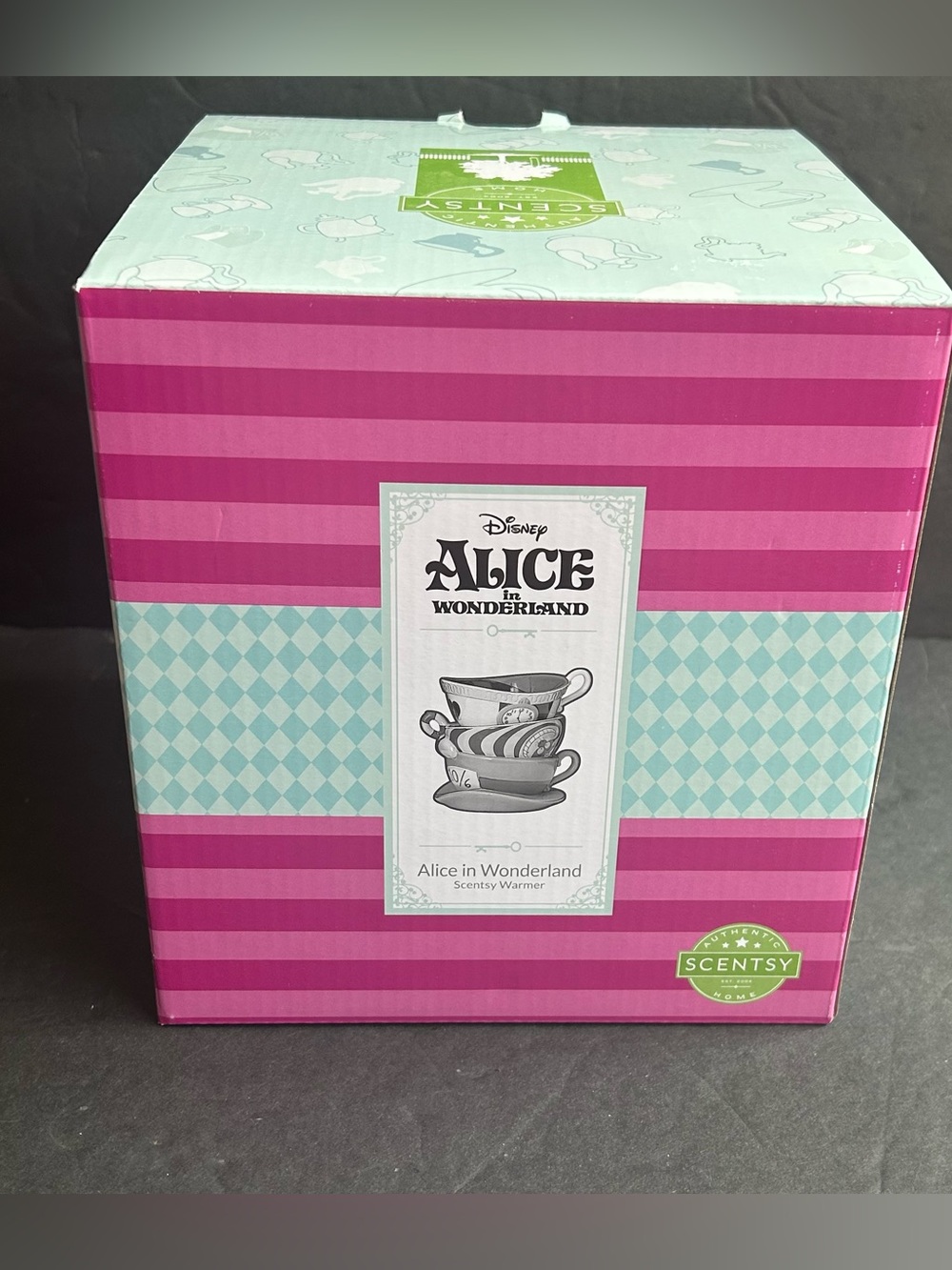 Disney Scentsy Alice In Wonderland Teacup Warmer Mad Hatter Cheshire Cat Retired